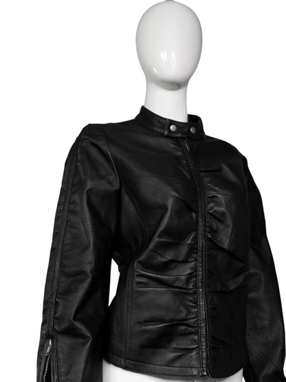+ Genuine Leather drapery jacket size L +