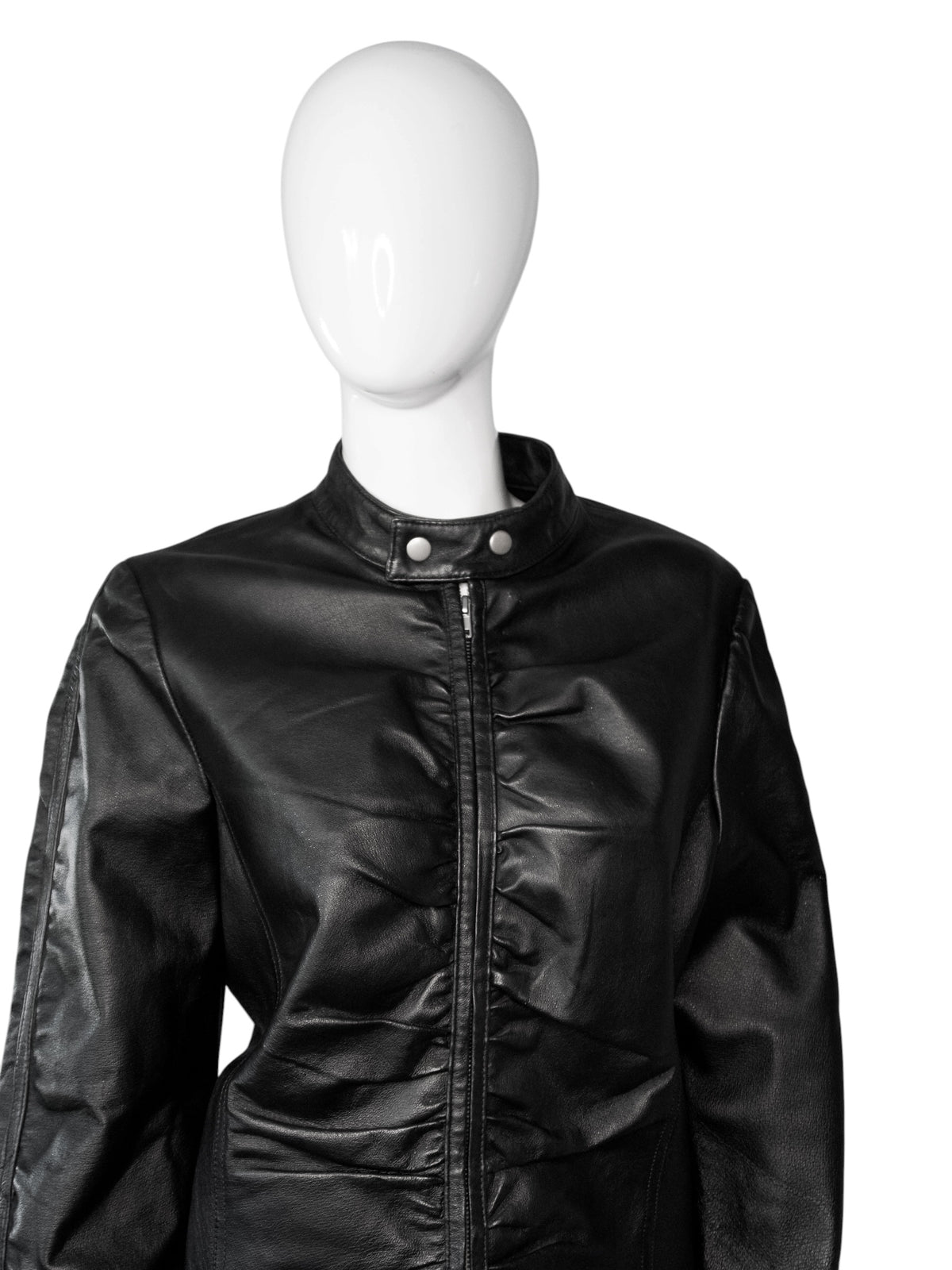 + Genuine Leather drapery jacket size L +