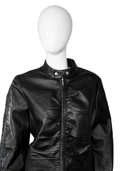 + Genuine Leather drapery jacket size L +