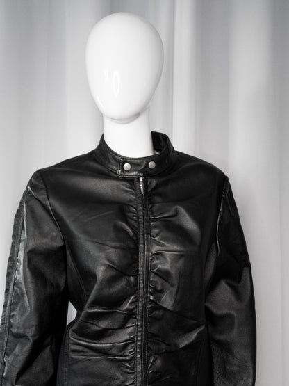 + Genuine Leather drapery jacket size L +