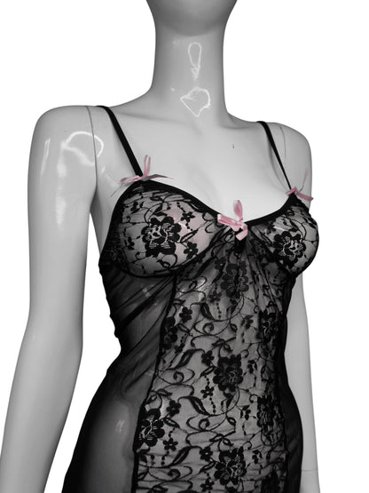 + Mini lace lingerie dress +