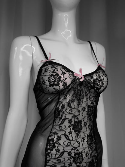 + Mini lace lingerie dress +