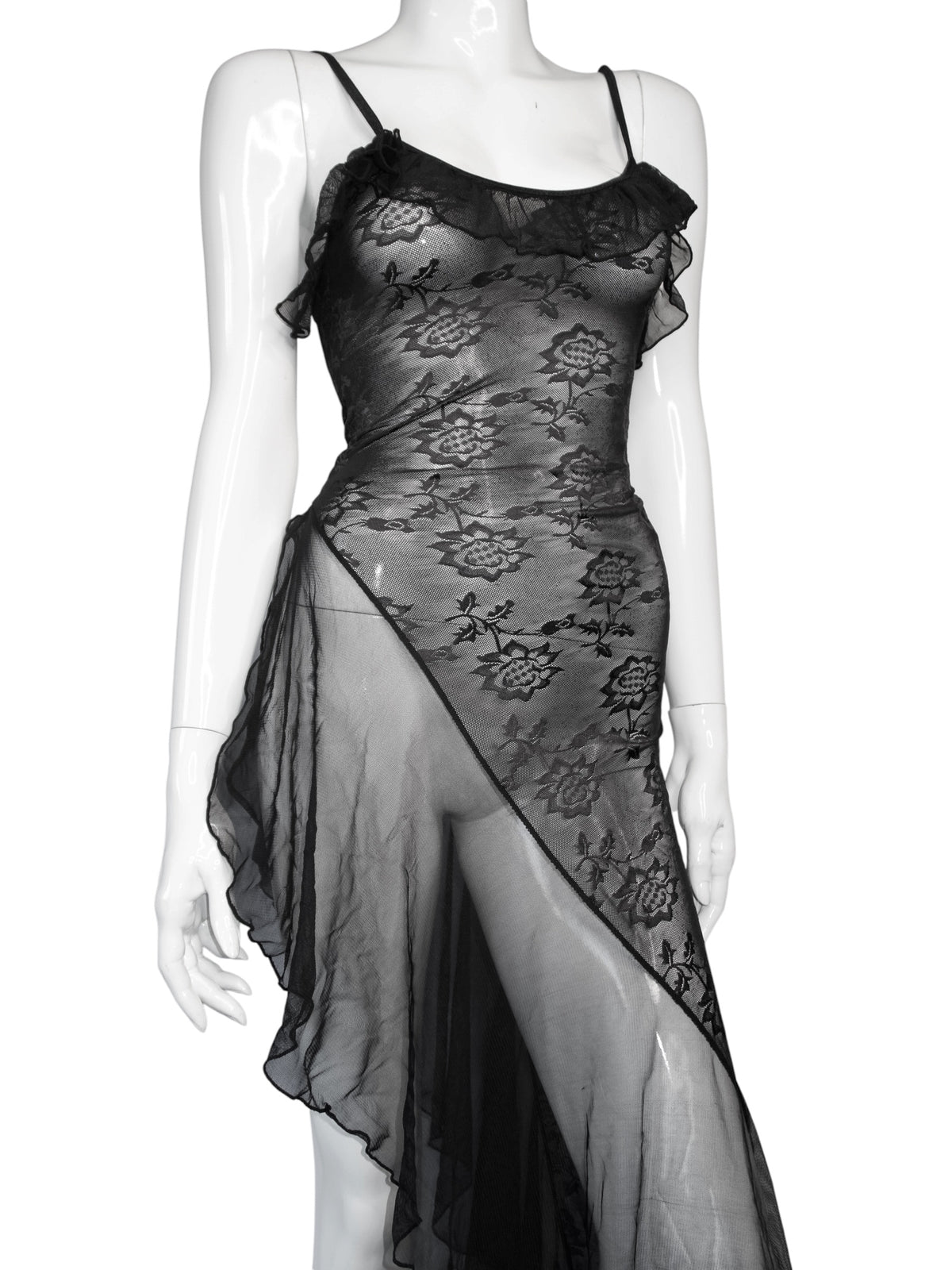 + Asymmetrical lace dress +
