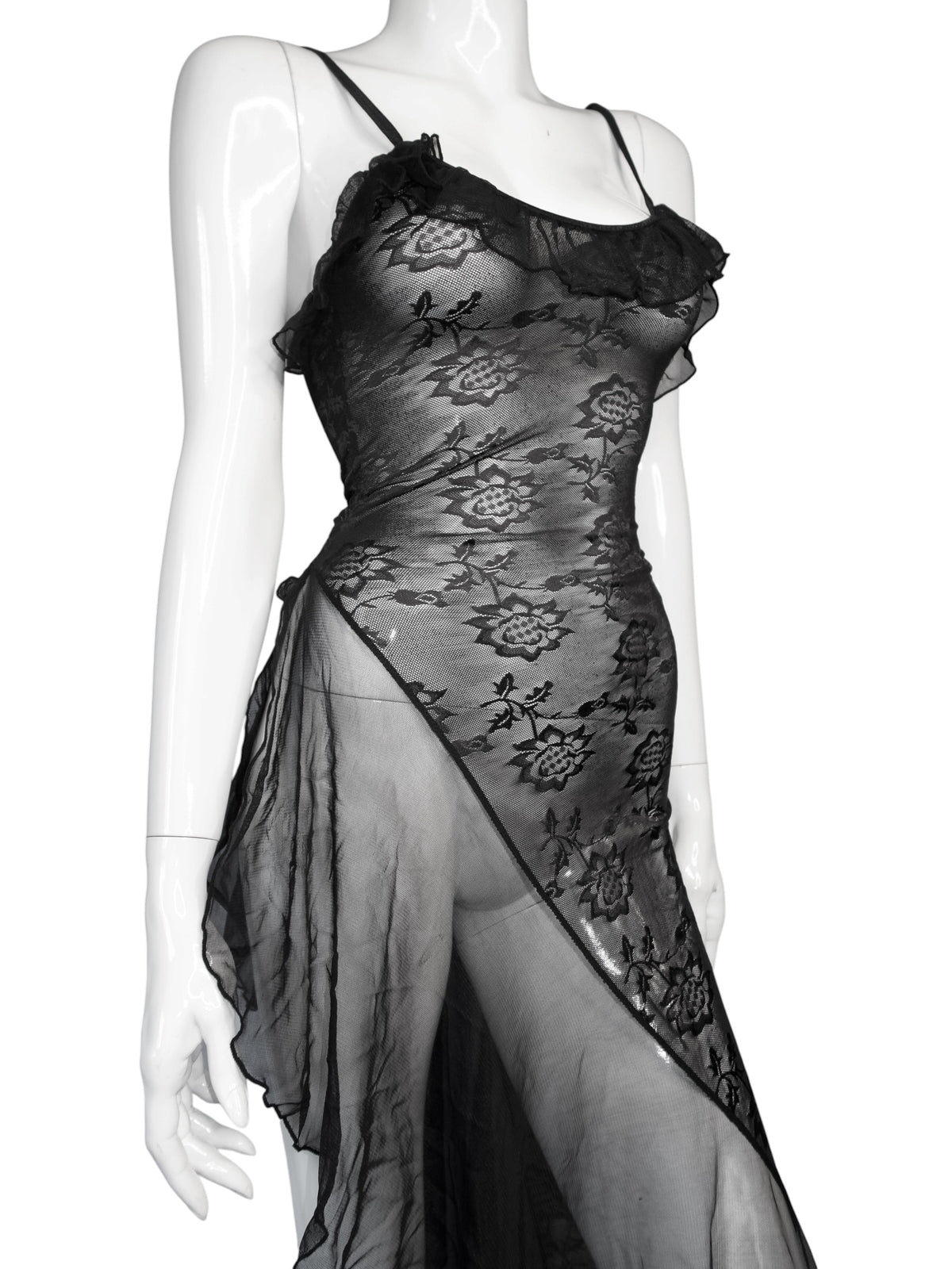 + Asymmetrical lace dress +