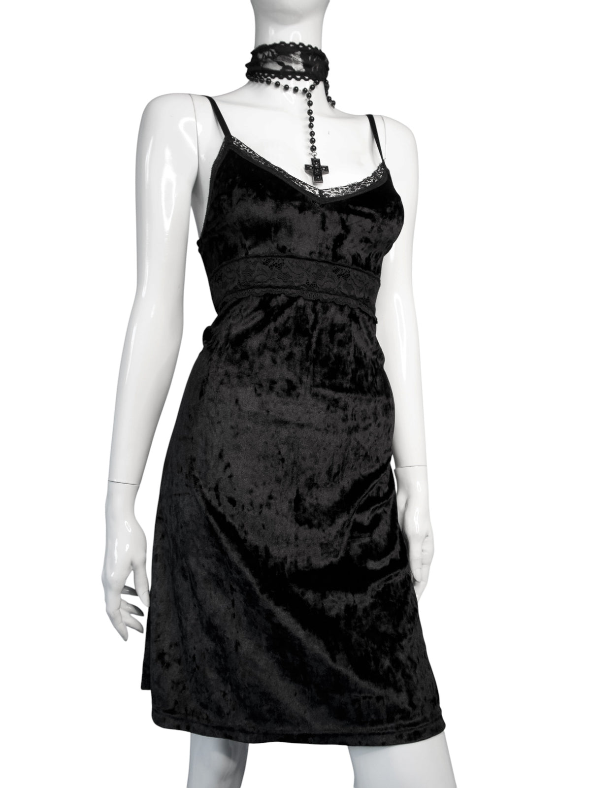 + Mini velvet babydoll dress +