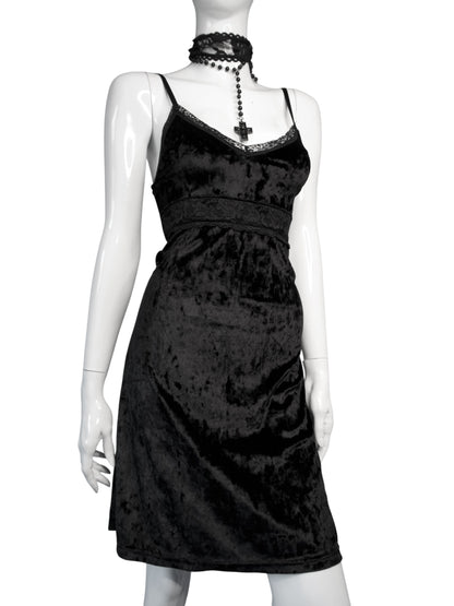 + Mini velvet babydoll dress +