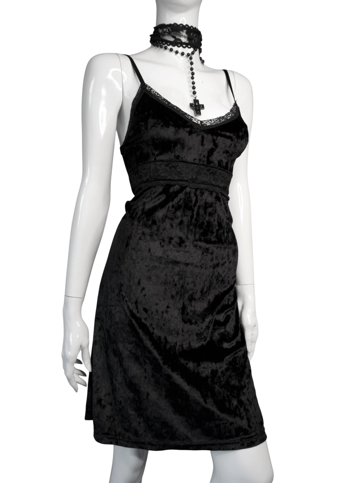 + Mini velvet babydoll dress +