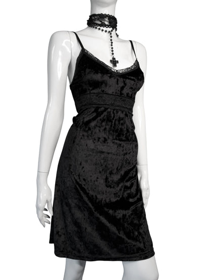 + Mini velvet babydoll dress +