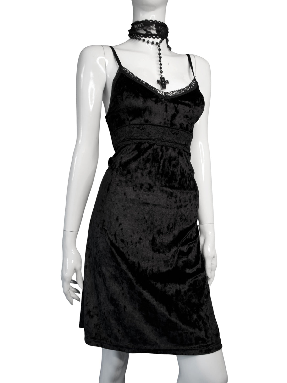 + Mini velvet babydoll dress +