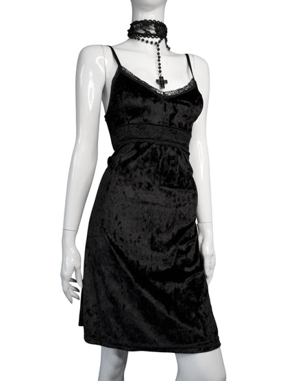 + Mini velvet babydoll dress +