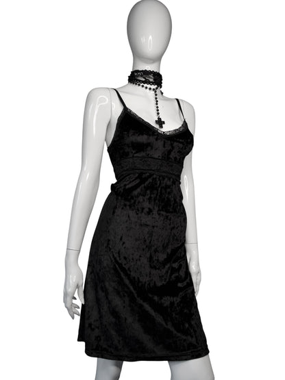 + Mini velvet babydoll dress +
