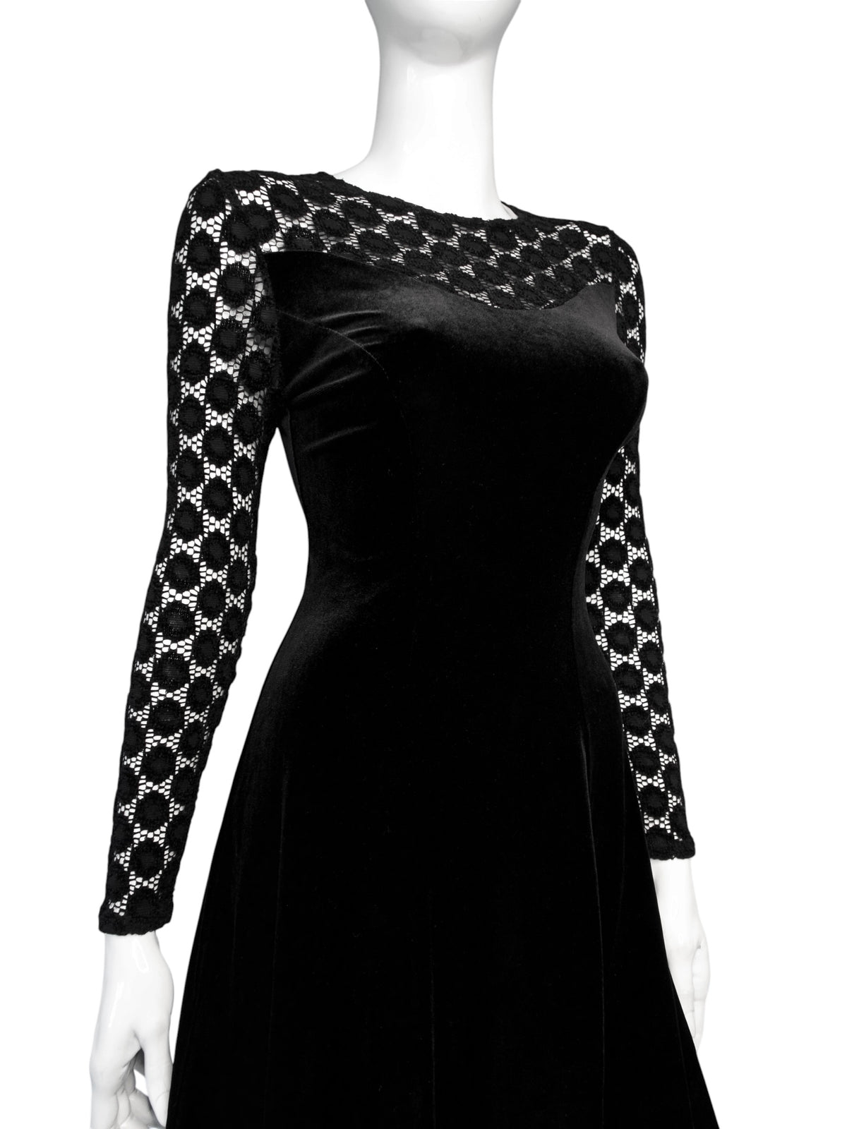 + Velvet mini gothic dress +