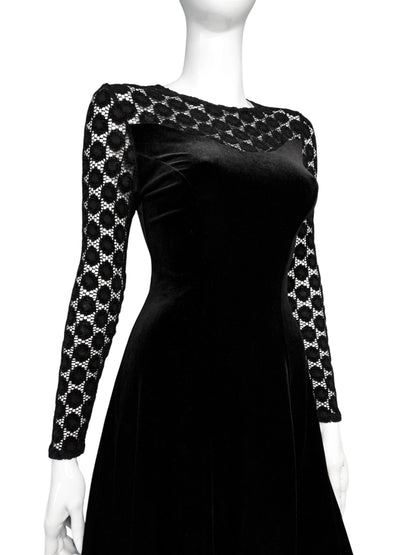 + Velvet mini gothic dress +