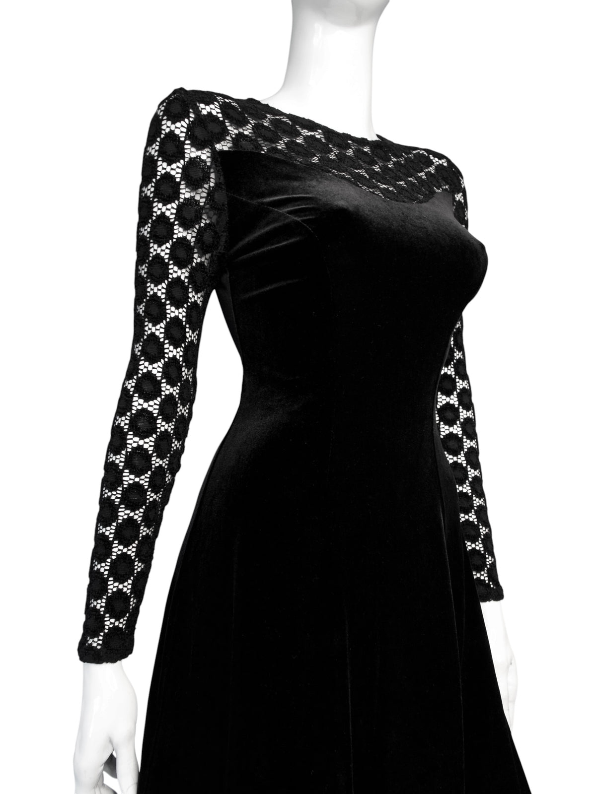 + Velvet mini gothic dress +