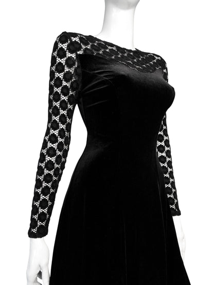 + Velvet mini gothic dress +