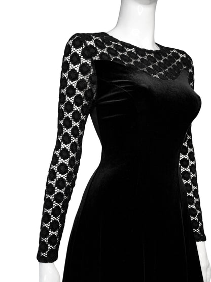 + Velvet mini gothic dress +
