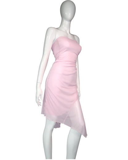 + Mesh pink tube dress +