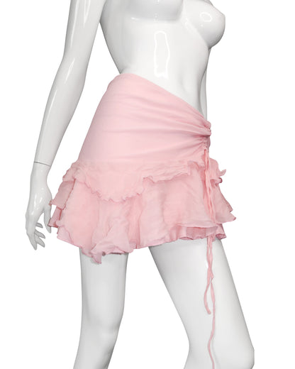 + Silk asymmetrical mini skirt +