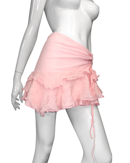 + Silk asymmetrical mini skirt +