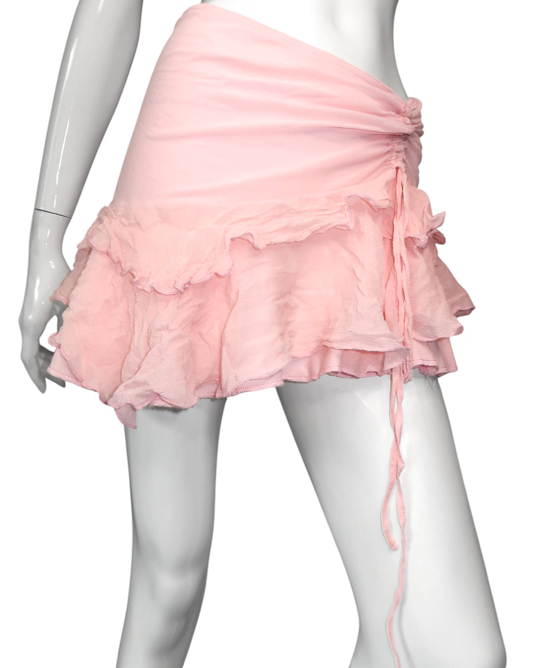 + Silk asymmetrical mini skirt +