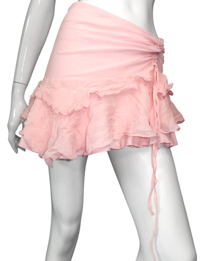 + Silk asymmetrical mini skirt +