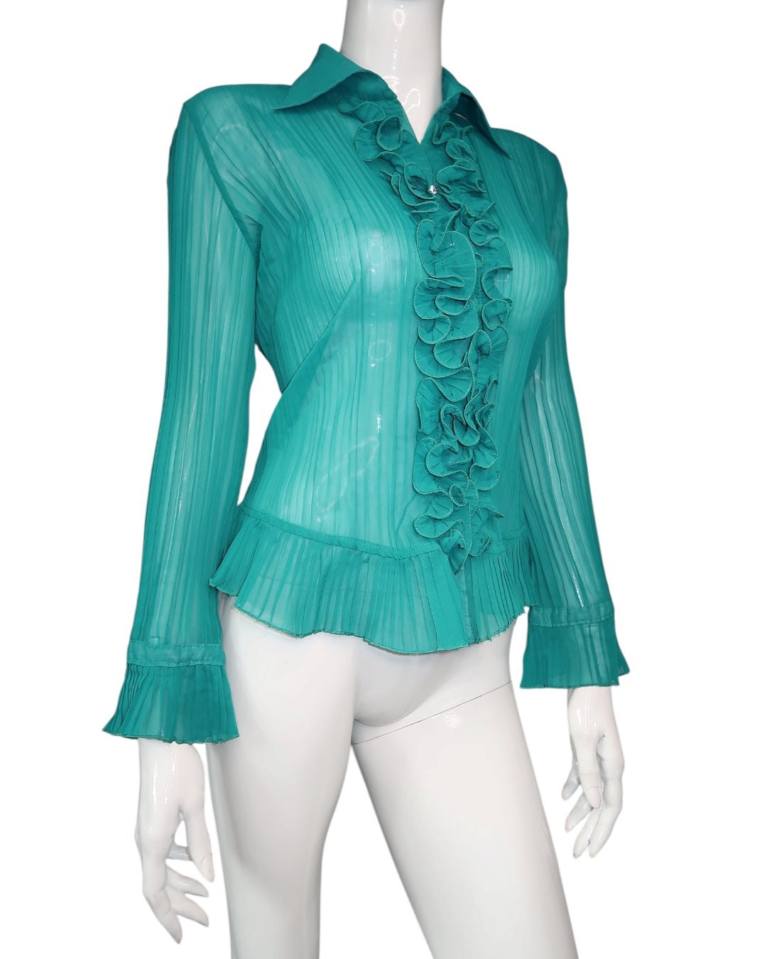 + Turquoise mesh shirt +