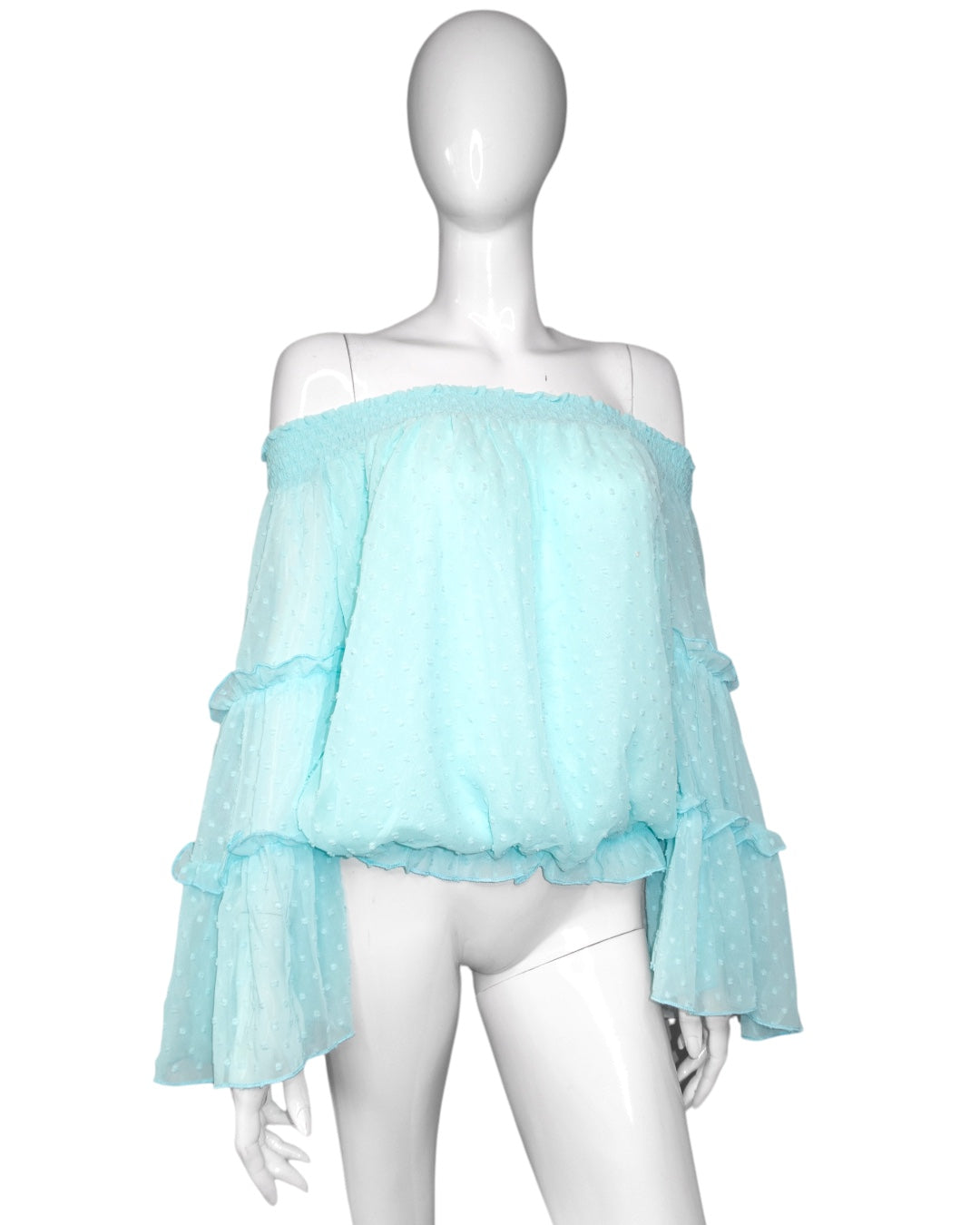 + Mint polka dot blouse +